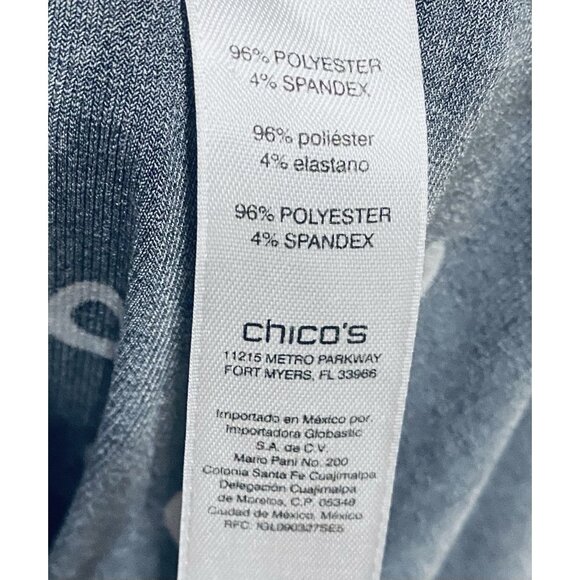 Chicos Top Womens XL Black White Grommet Dot Print Asymmetrical High Low Tunic - Picture 6 of 8